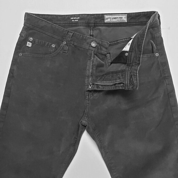 AG Adriano Goldschmied The Dylan Slim Skinny Corduroy Pant Men 32R Sulfur Black - Picture 12 of 16